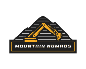 Excavator Digger Mountain logo design