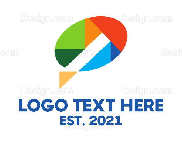 Geometric Color Speech Balloon Logo