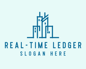 Real Estate Buildings Skyline logo design