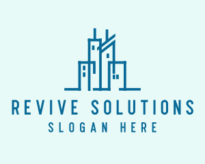 Real Estate Buildings Skyline logo design