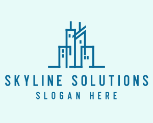 Real Estate Buildings Skyline logo design