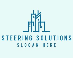 Real Estate Buildings Skyline logo design