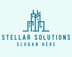 Real Estate Buildings Skyline logo design