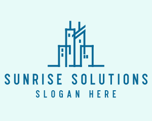 Real Estate Buildings Skyline logo design