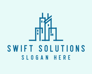 Real Estate Buildings Skyline logo design