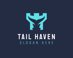 Tail Fin Castle Tower logo design