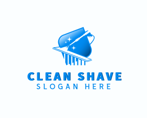 Cleaning Pressure Washer Wash logo design