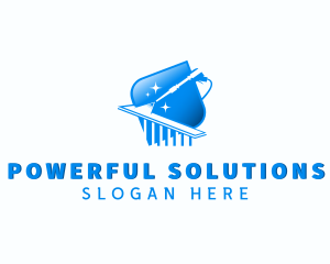 Cleaning Pressure Washer Wash logo design