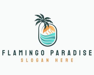 Resort Beach Mountain logo design