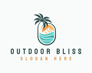 Resort Beach Mountain logo design