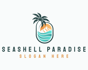 Resort Beach Mountain logo design