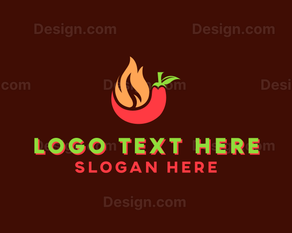 Flaming Chili Pepper Logo