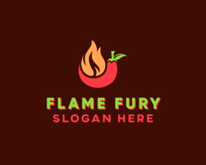 Flaming Chili Pepper logo design