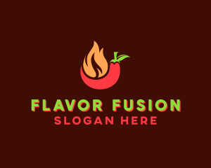 Flaming Chili Pepper logo design