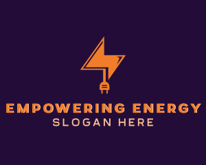 Lightning Electrical Plug logo design