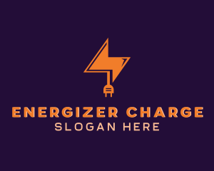 Lightning Electrical Plug logo design