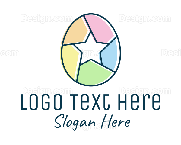 Colorful Egg Star Logo