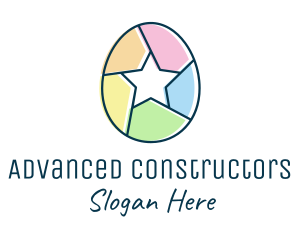 Colorful Egg Star  logo design