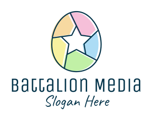 Colorful Egg Star  logo design