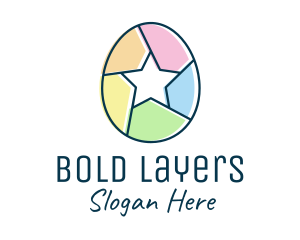 Colorful Egg Star  logo design