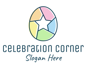 Colorful Egg Star  logo design