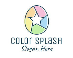 Colorful Egg Star  logo design