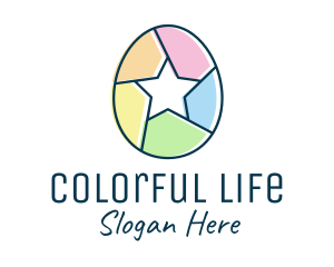 Colorful Egg Star  logo design