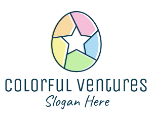 Colorful Egg Star  logo design