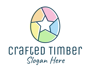 Colorful Egg Star  logo design