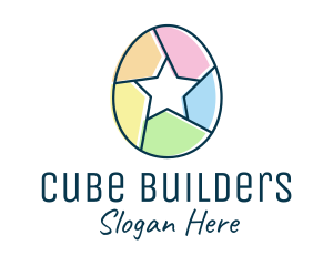 Colorful Egg Star  logo design