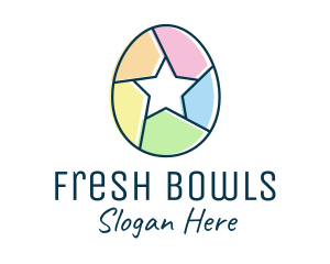 Colorful Egg Star  logo design