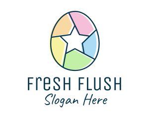 Colorful Egg Star  logo design