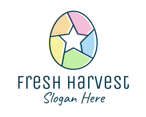 Colorful Egg Star  logo design