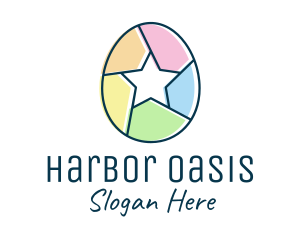 Colorful Egg Star  logo design