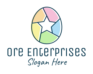 Colorful Egg Star  logo design