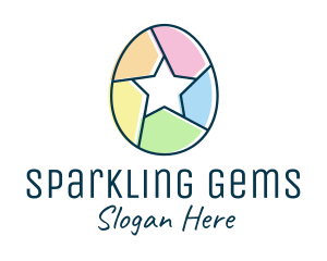 Colorful Egg Star  logo design