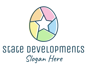 Colorful Egg Star  logo design