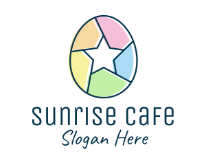 Colorful Egg Star  logo design