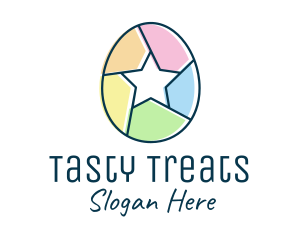 Colorful Egg Star  logo design