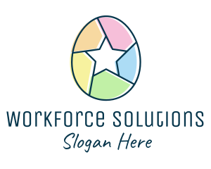 Colorful Egg Star  logo design