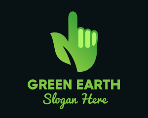 Green Environmental Hand logo design