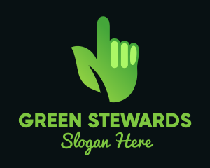 Green Environmental Hand logo design