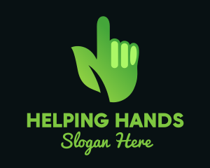 Green Environmental Hand logo