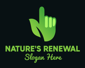 Green Environmental Hand logo