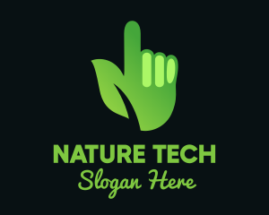 Green Environmental Hand logo design