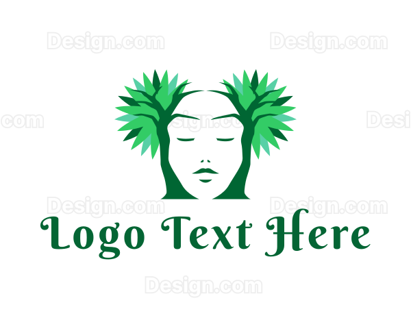 Feminine Face Tree Logo