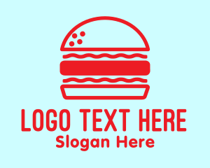 Bun - Red Burger Restaurant logo design