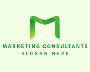 Green Letter M logo design