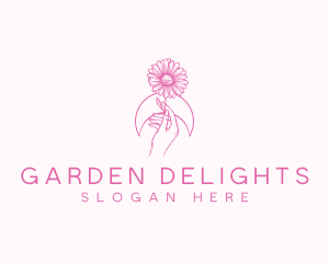 Flower Hand Daisy logo design