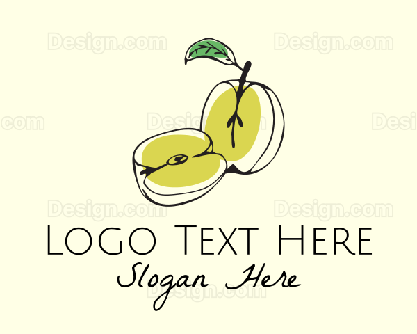 Minimalist Pear Fruit Logo